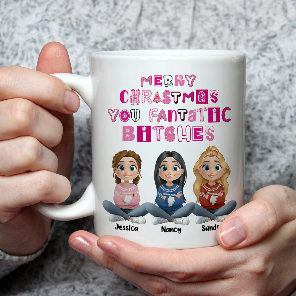 Custom Best Friend, Christmas & Birthday Friendship Keepsake Gift • Sassy Merry Christmas Bestie - Personalized Coffee Mug