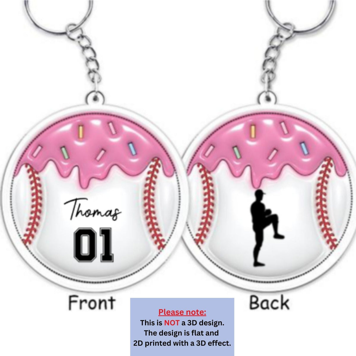 Baseball Unites The Team - Personalized 3D Inflated Effect Acrylic Keychain