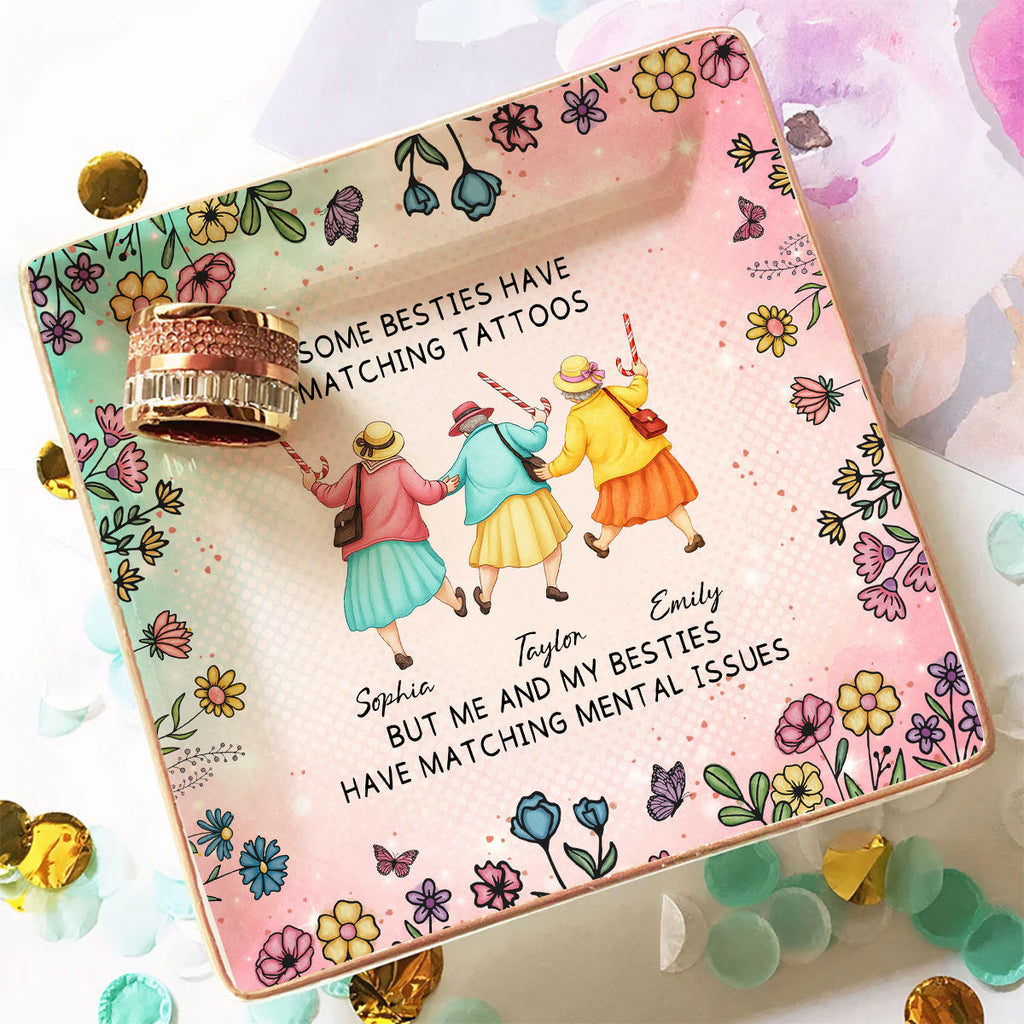 Custom Trinket Dish, Meaningful Birthday Gift For Her • Crazy Besties - Personalized Jewelry Dish