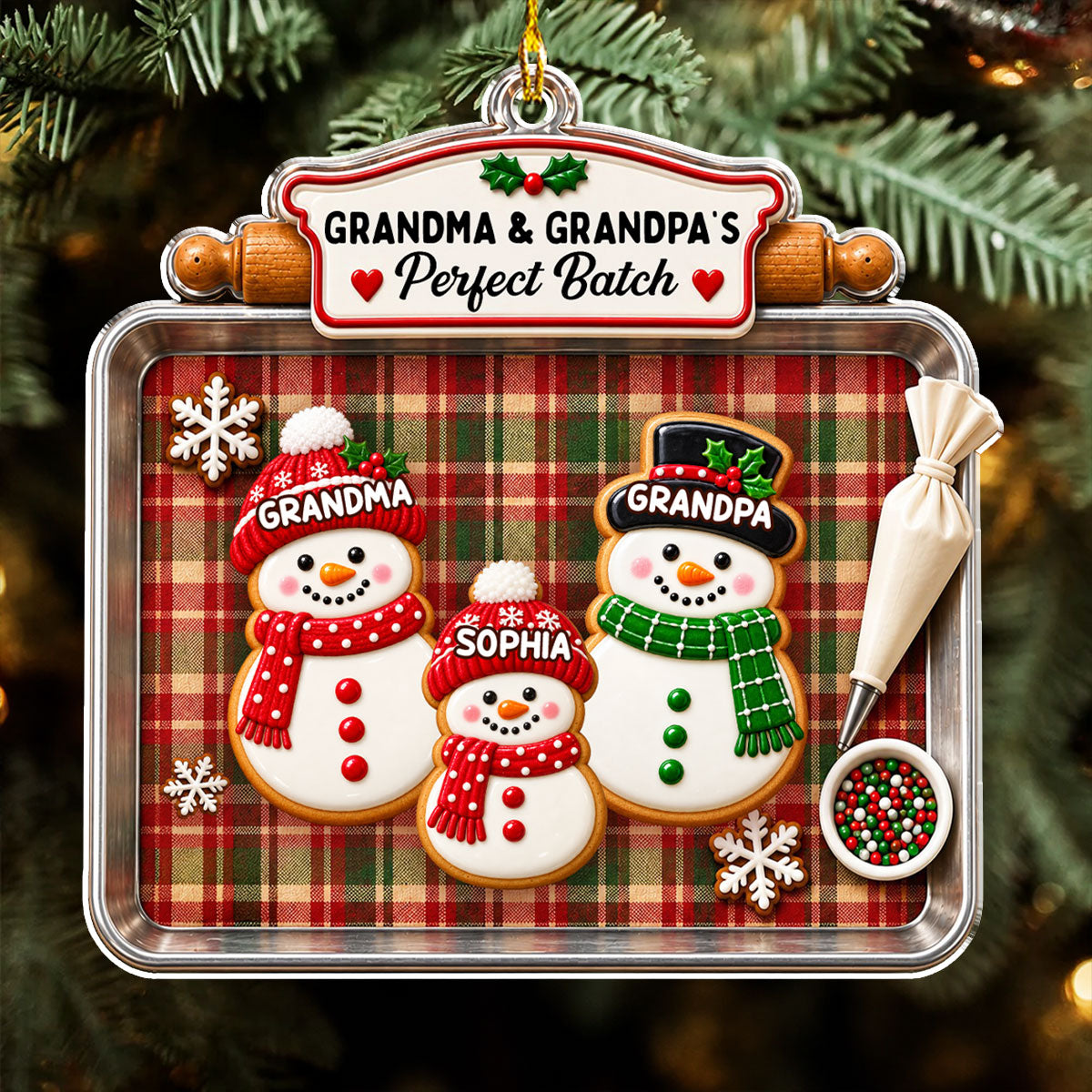 Custom Family Ornament, Christmas Gift for Family Members •  My Grandkids My Joy - Personalized Acrylic Ornament