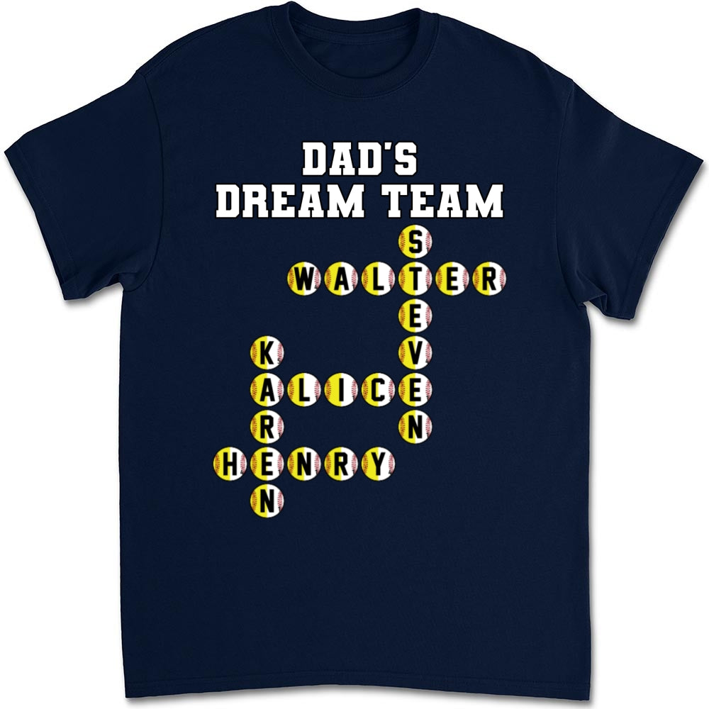 Custom Father's Day, Special Gift for Dad & Grandpa • Daddy Dream Team - Personalized Shirt