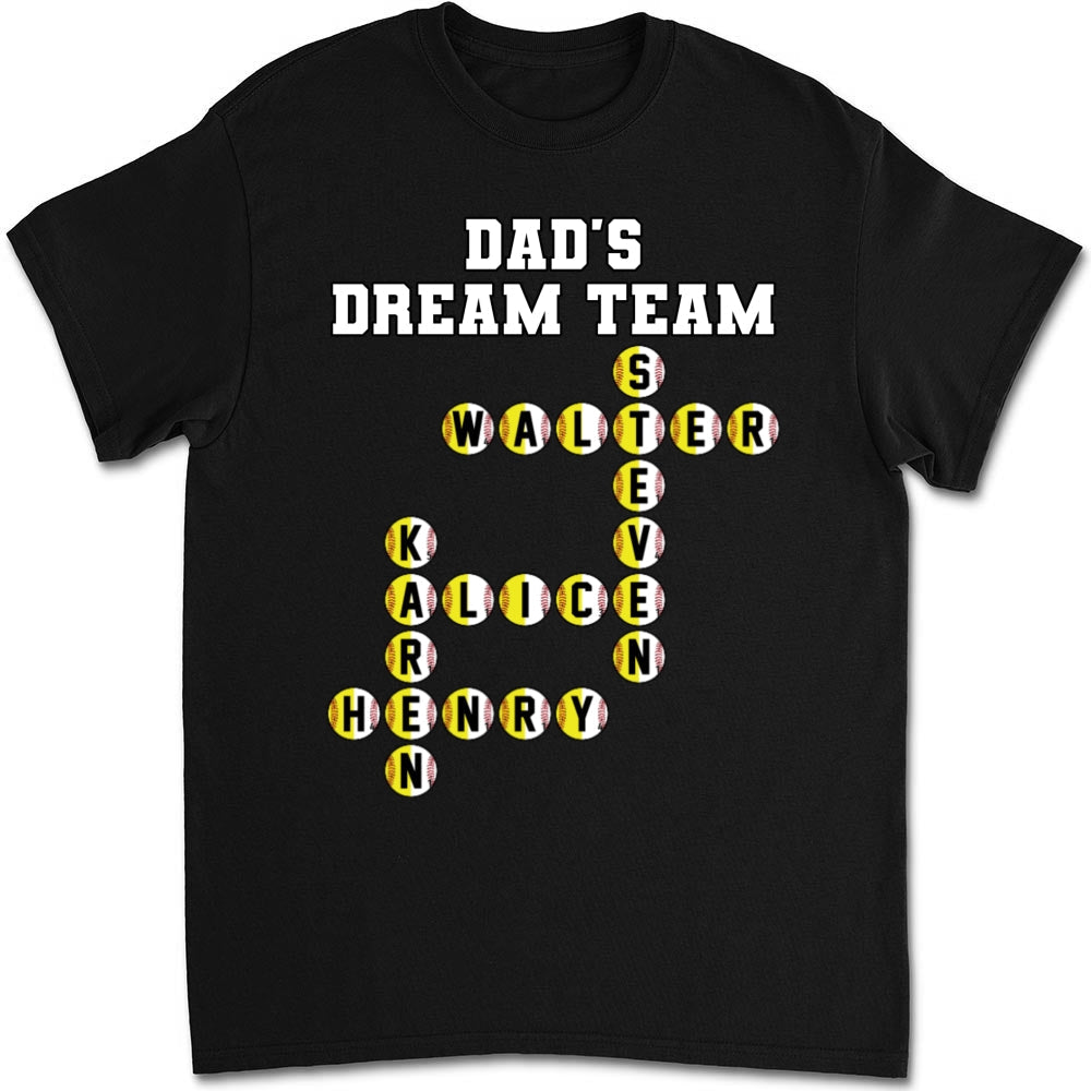 Custom Father's Day, Special Gift for Dad & Grandpa • Daddy Dream Team - Personalized Shirt