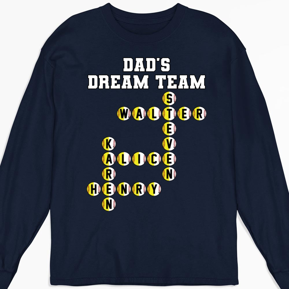 Custom Father's Day, Special Gift for Dad & Grandpa • Daddy Dream Team - Personalized Shirt
