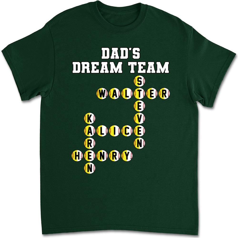 Custom Father's Day, Special Gift for Dad & Grandpa • Daddy Dream Team - Personalized Shirt