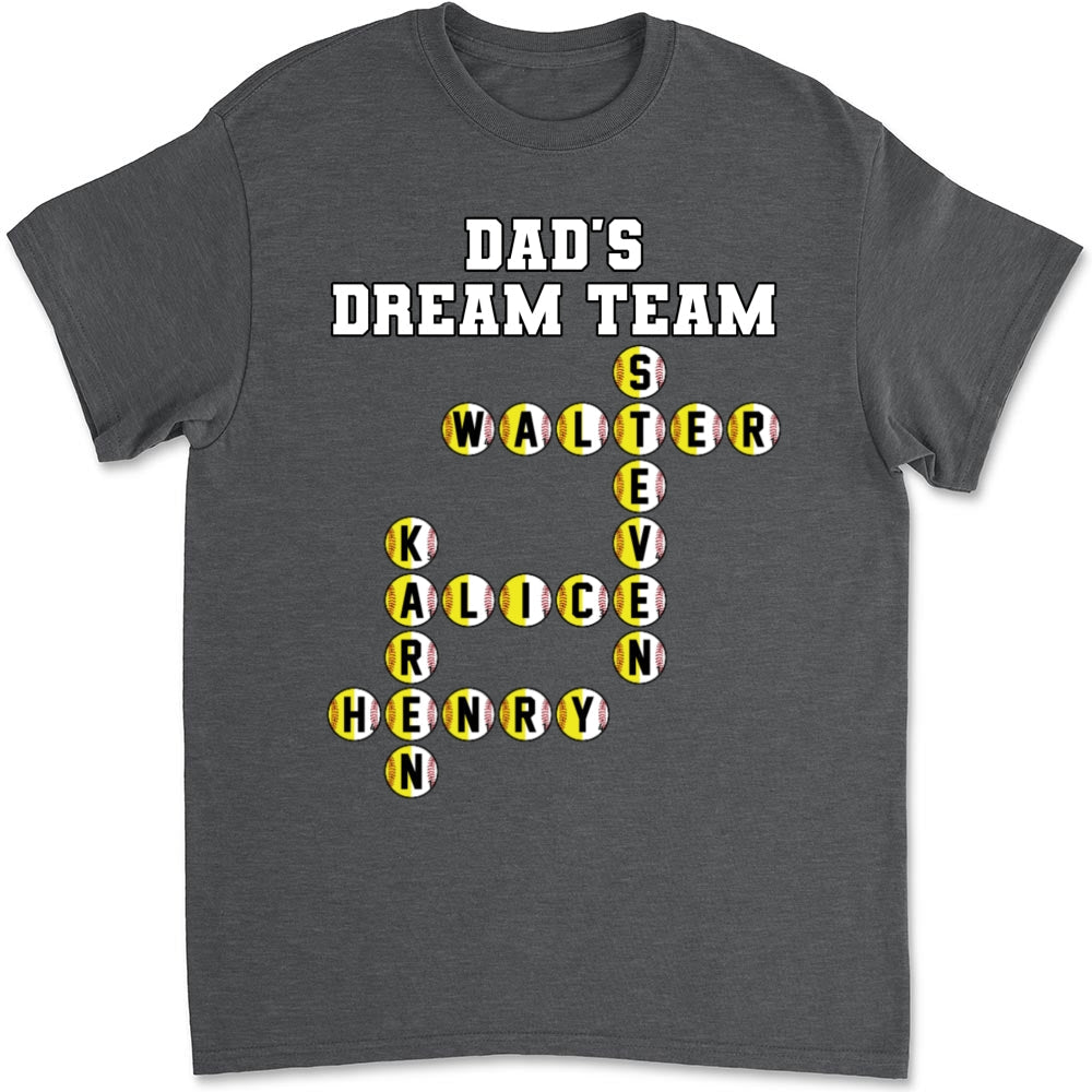 Custom Father's Day, Special Gift for Dad & Grandpa • Daddy Dream Team - Personalized Shirt