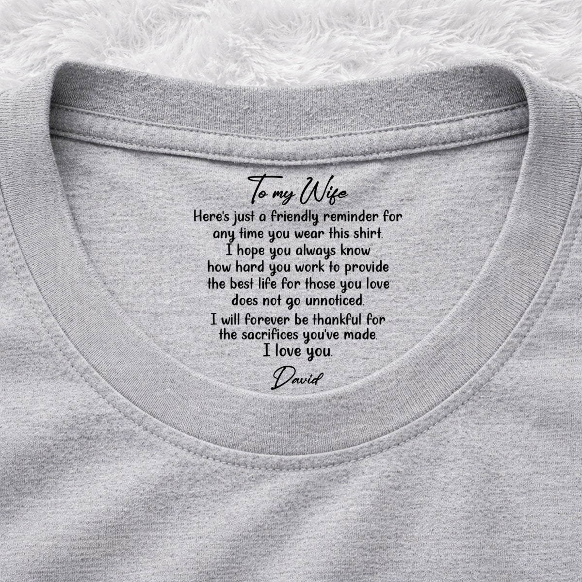 Custom Christmas Anniversary Keepsake Gifts For Wife • My Forever Love - Personalized Inside Neck Print T-Shirt