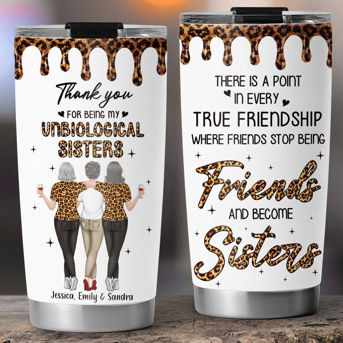 Custom Christmas Birthday Gifts For Best Friend • Where Friends Become Sisters - Personalized Tumbler