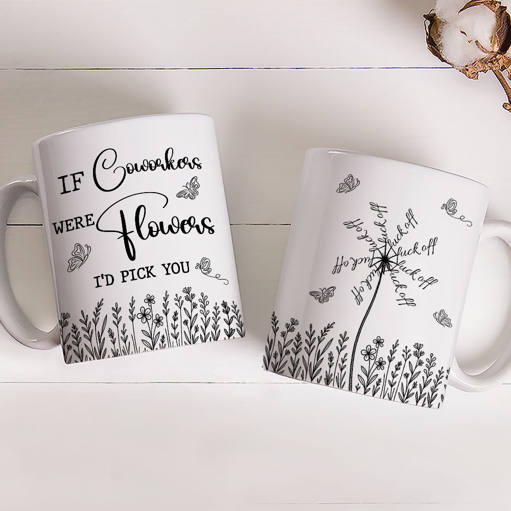 Custom Coworker, Christmas & Birthday Team Appreciation Gift • This Flower Swears In Whispers - Personalized Coffee Mug