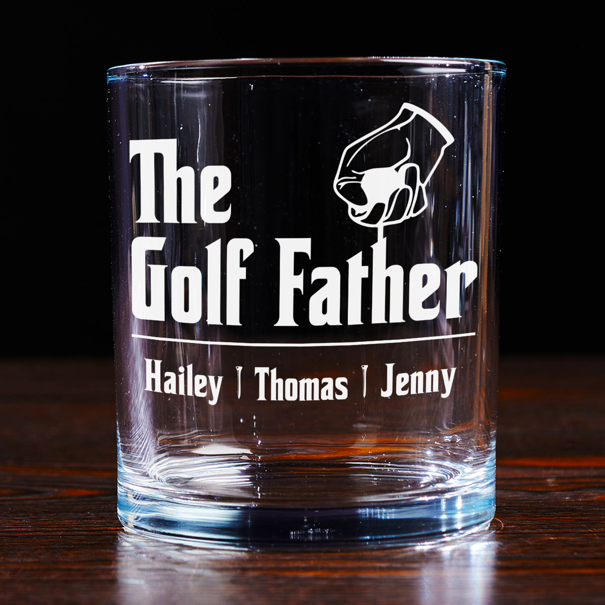 Custom Father's Day Birthday Gifts for Dad • Golf Father - Personalized Whiskey Glass