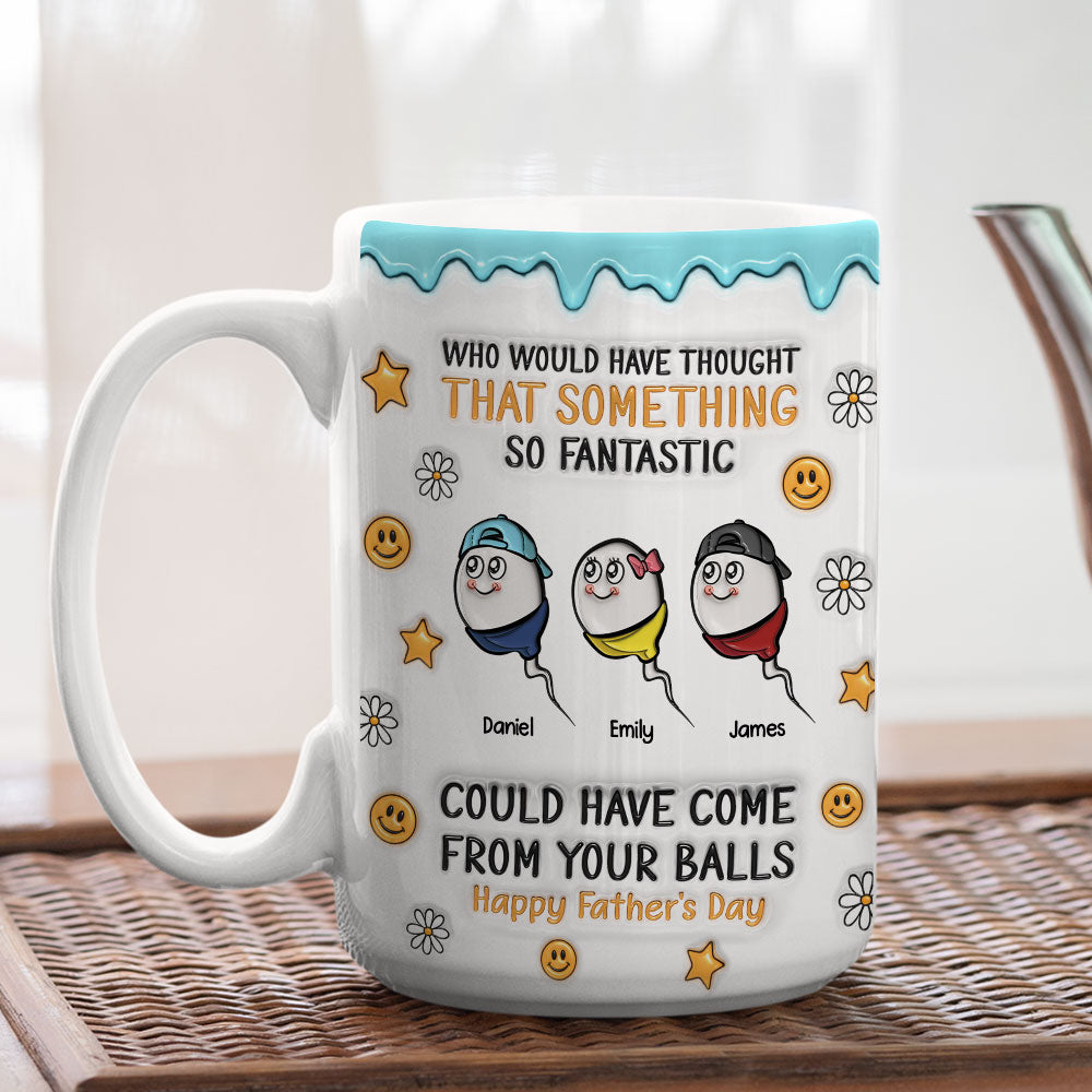 Custom Father's Day, Special Gift for Dad & Grandpa • We All Came From There - Personalized 3D Inflated Effect Mug
