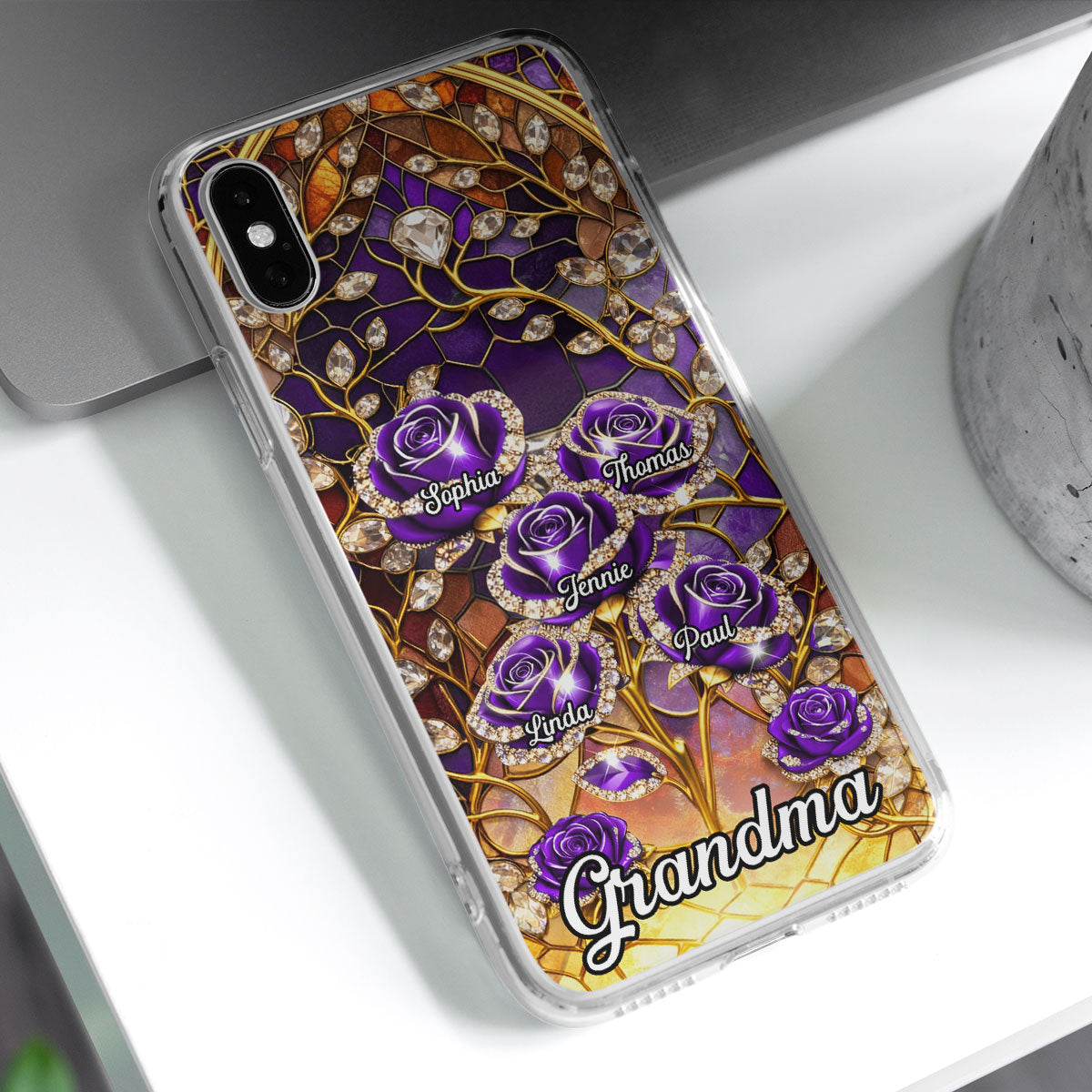 Rose Flower Grandma - Personalized 3D Effect Phone Case