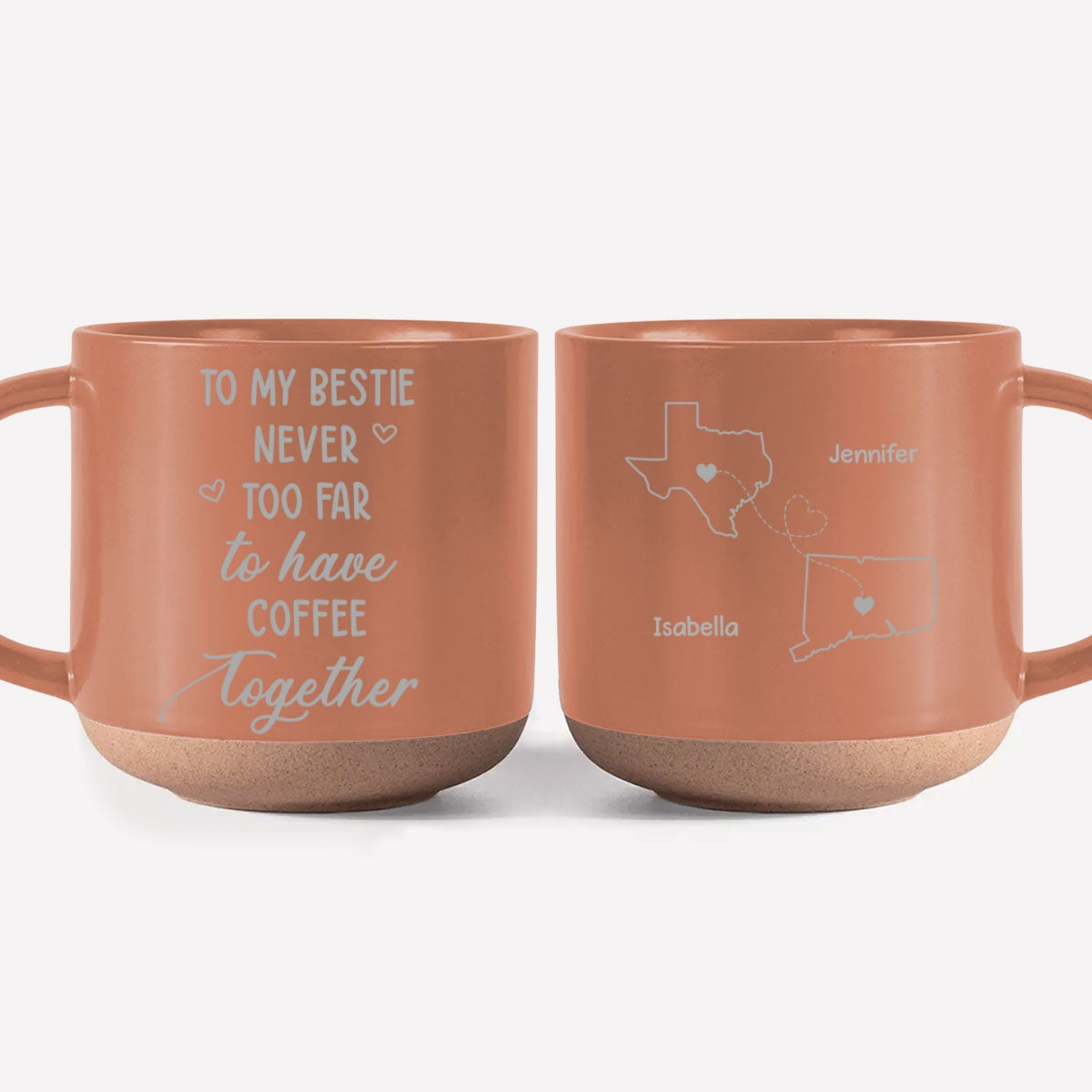 Custom Best Friend, Christmas & Birthday Friendship Keepsake Gift • Still Having Coffee Together - Personalized Engraved Pottery Mug