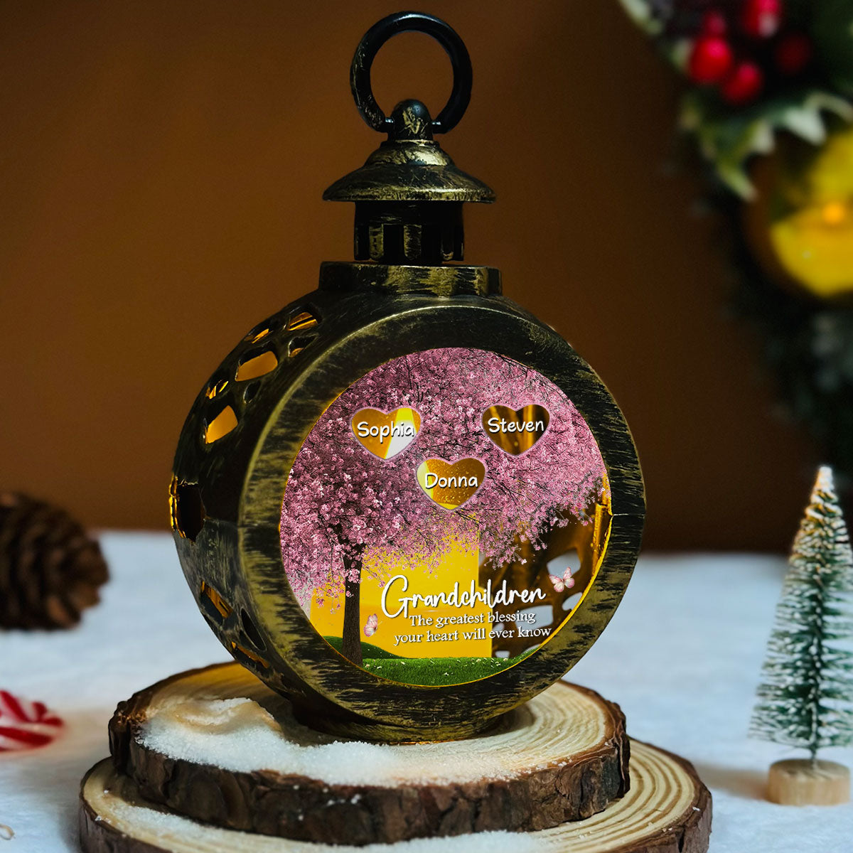 Custom Name Family Christmas Gifts, Holiday Decor • Fill A Place In Your Heart - Personalized Christmas Lantern