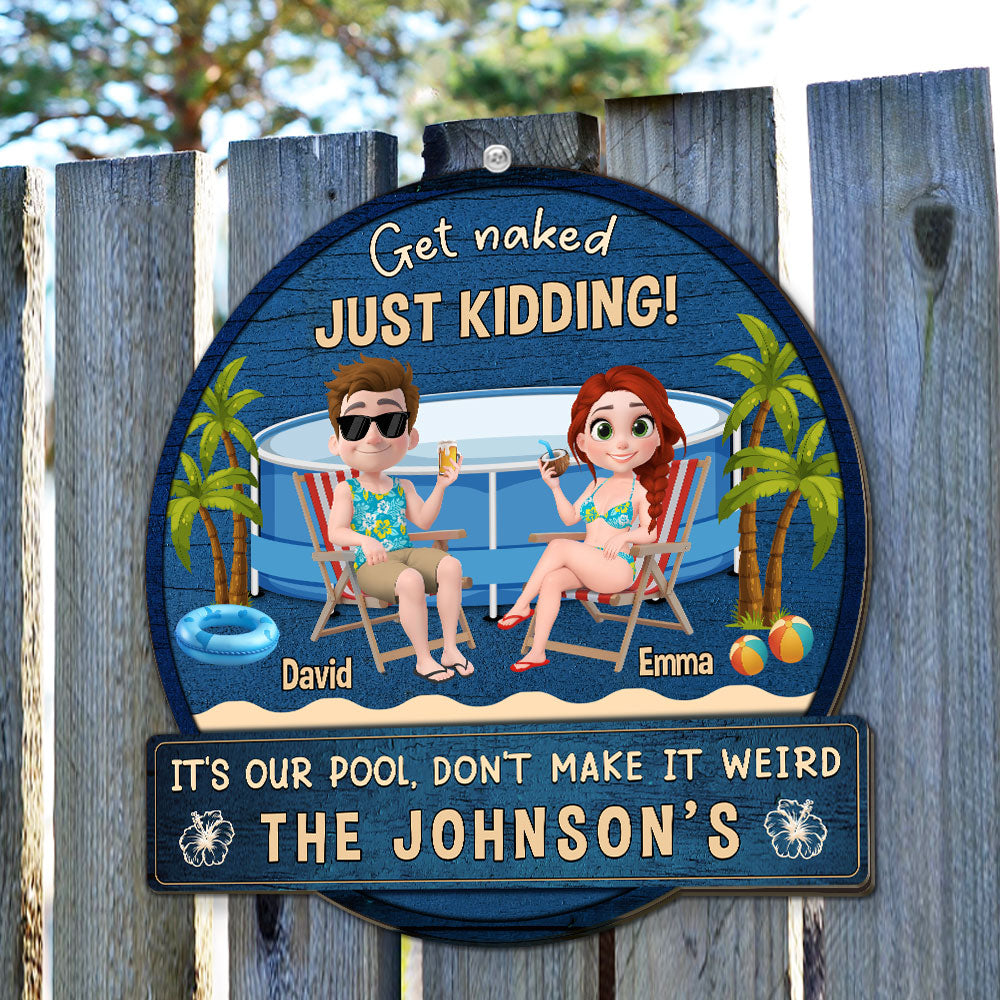 Custom Home & Wall Decor, Birthday & Christmas Gift • Naked Jokes Only Jokes Here - Personalized Wood Sign
