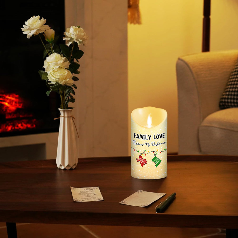 Family Love Knows No Distance - Personalized LED Candle