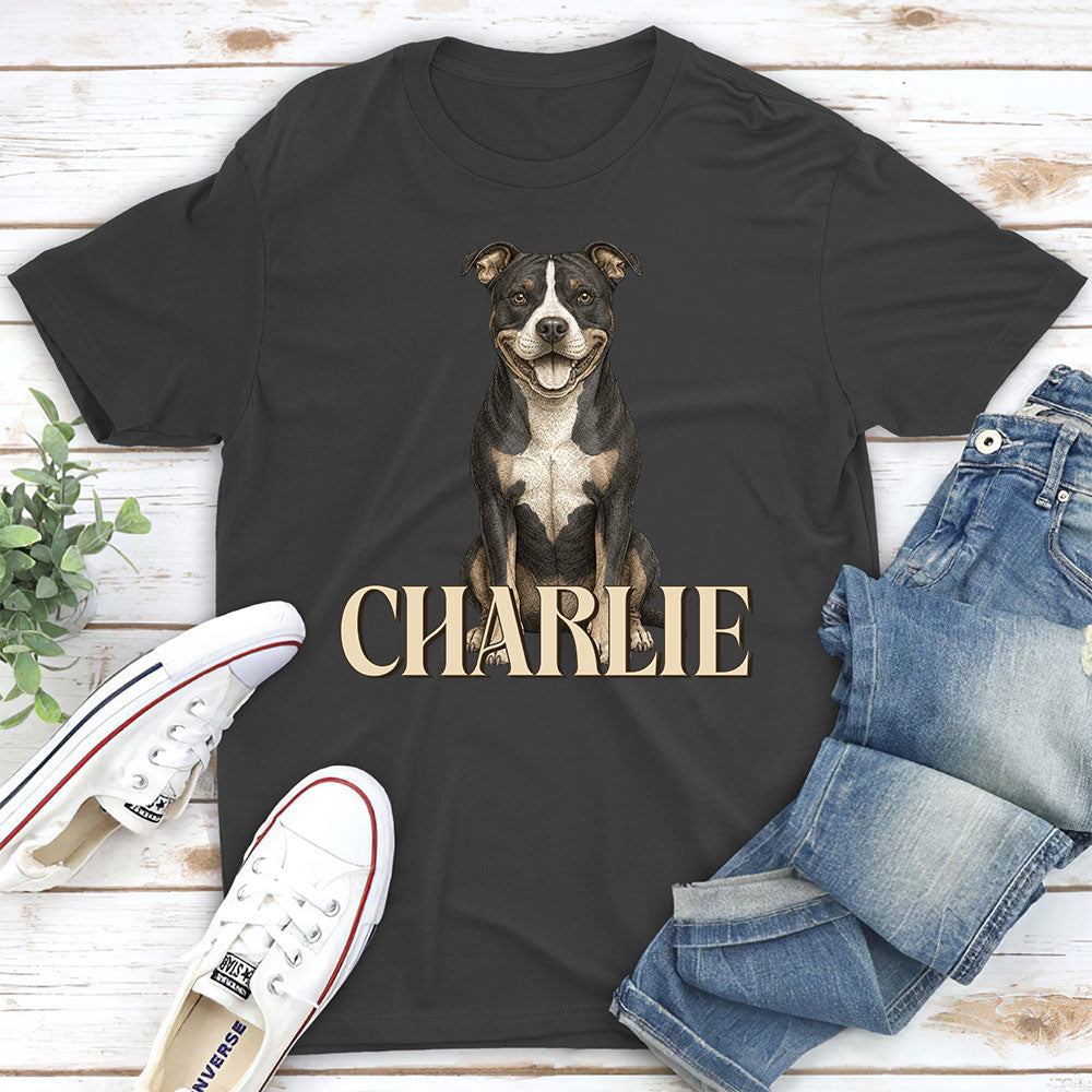 Custom Christmas & Birthday Keepsake Gift • Realistic Dog Dad - Personalized Shirt - Classic Tee