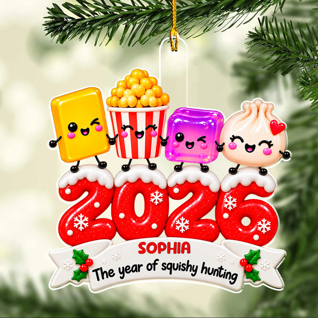 Custom Family Ornament, Christmas Gift for Family Members •  So Many Squishies This Year - Personalized Acrylic Ornament