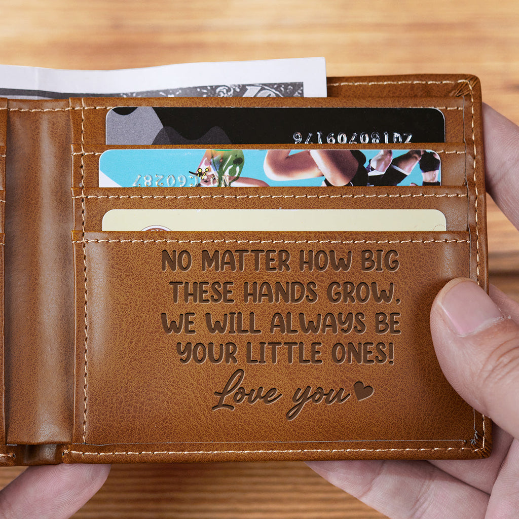 This Awesome Dad Belongs To - Personalized Printed Men Leather Wallet