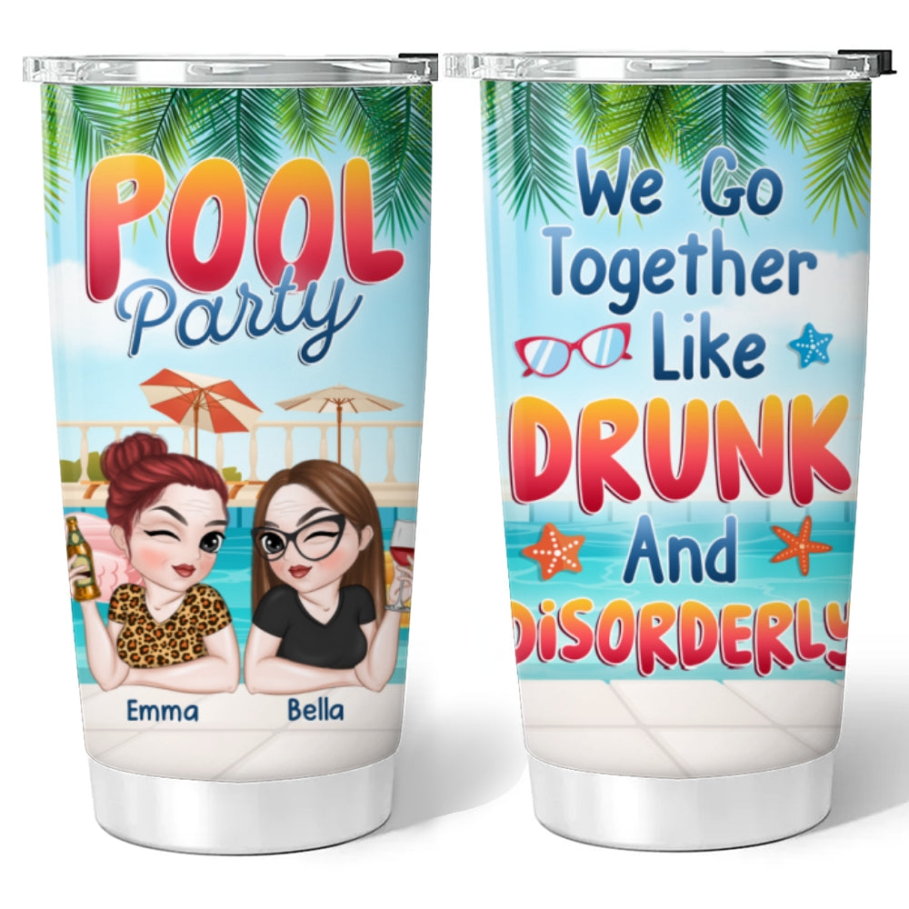 Custom Christmas Birthday Gifts For Best Friend • Pool Party - Personalized Tumbler