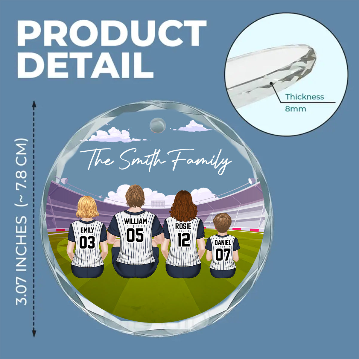 Custom Keepsake Christmas Ornament •  Dream Team - Personalized Glass Ornament