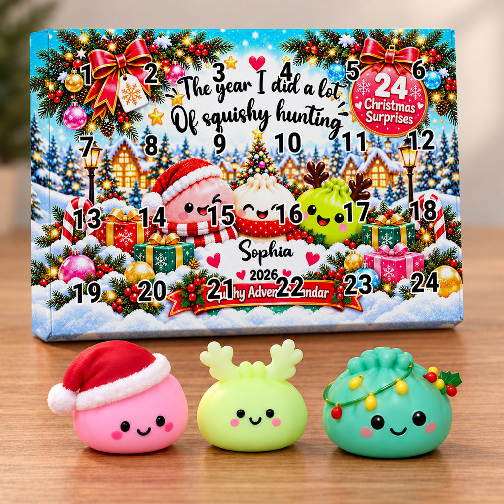 Custom Name 2026 Christmas Dumpling Advent Calendar, 24-Day Countdown • Christmas Gets Cuter Every Day - Personalized Dumpling Advent Calendar