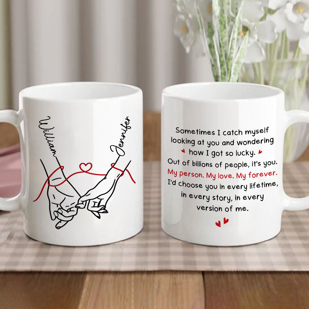 Custom Anniversary Keepsake Gifts For Couple • How Lucky I Am - Personalized Coffee Mug