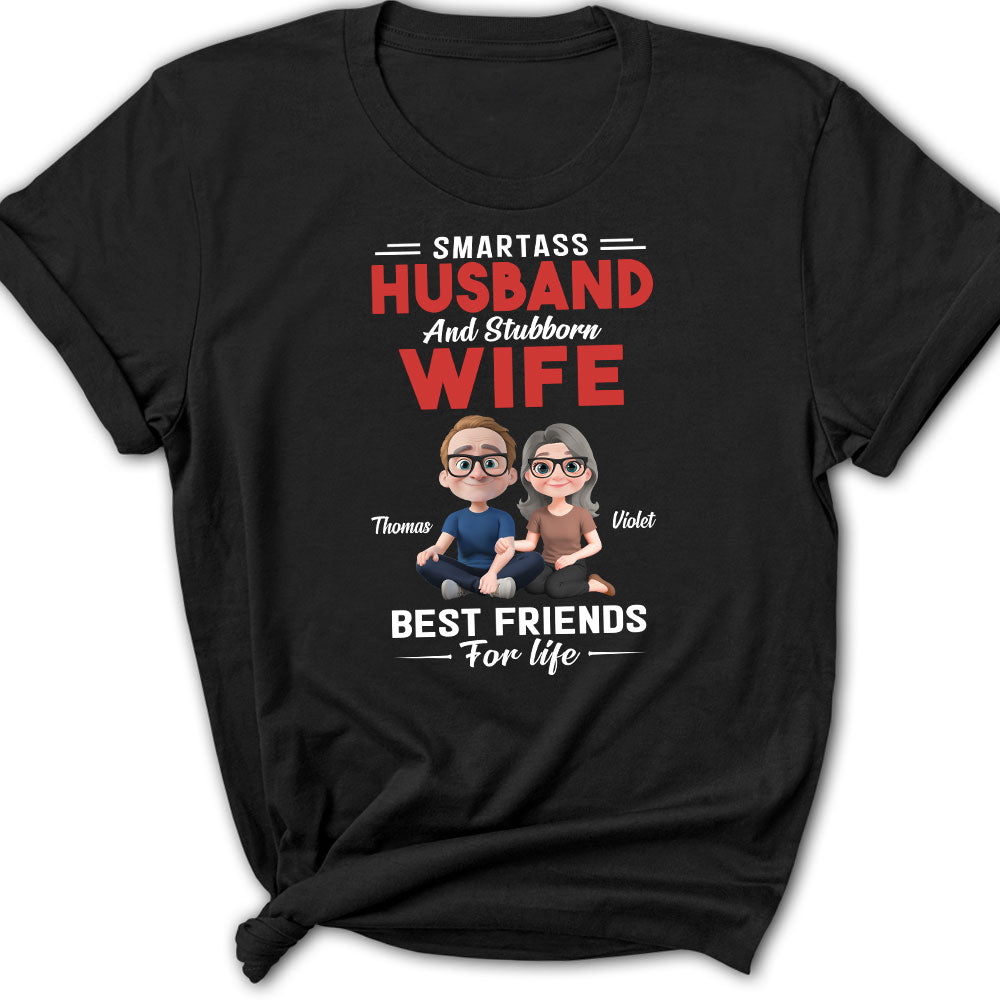 Custom Christmas Anniversary Keepsake Gifts For Wife • Smartass Husband And Stubborn Wife - Personalized Shirt