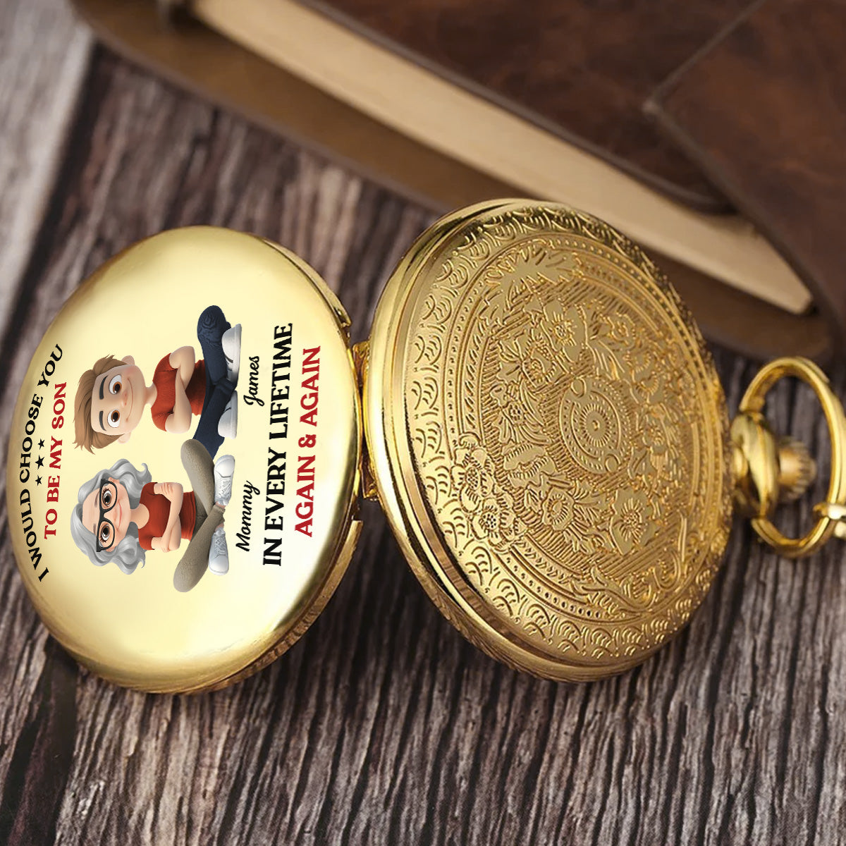 Always Choose You My Son - Personalized Print Pocket Watch