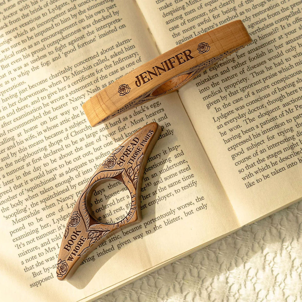 Custom Christmas Birthday Bookish Gifts For Book Lovers, Bookworms, Readers • Spread Those Pages Gift For Book Lovers - Personalized Book Page Holder
