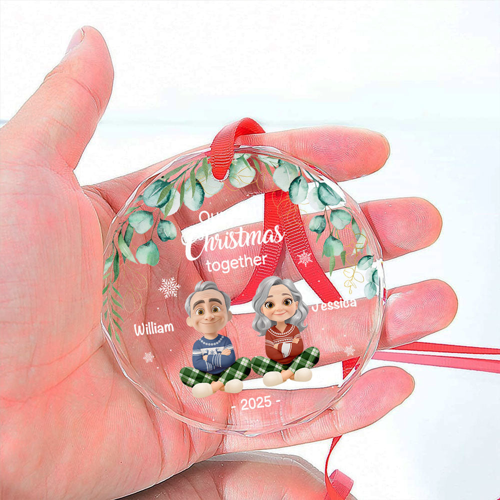 Custom Keepsake Christmas Ornament •  Another Christmas Together - Personalized Glass Ornament