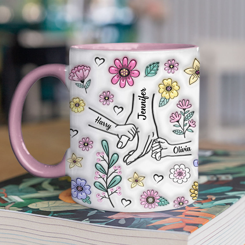 Custom Mother's Day Gift for Mom & Grandma • Family Over Everything - Personalized 3D Inflated Effect Accent Mug