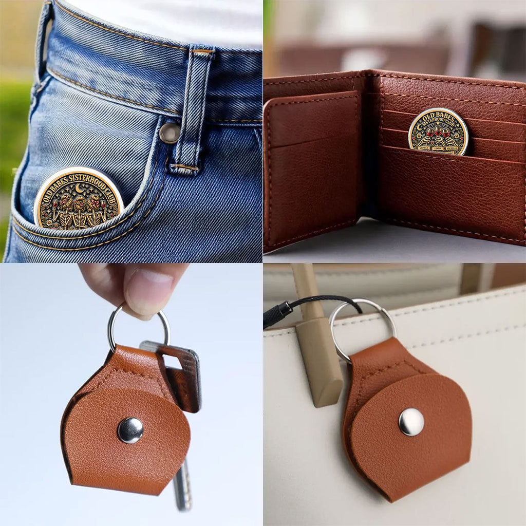 Custom Besties Coin Keychain, Friendship Birthday Gifts • Same Girls Same Crazy Stories - Personalized 3D Printing Pocket Hug