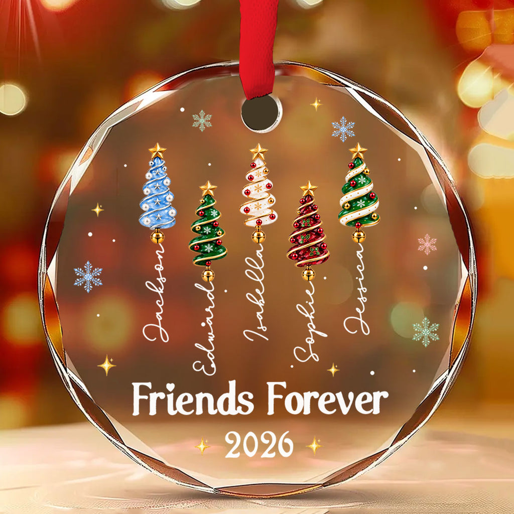 Custom Sister Christmas Ornament •  Best Sisters Forever - Personalized Glass Ornament