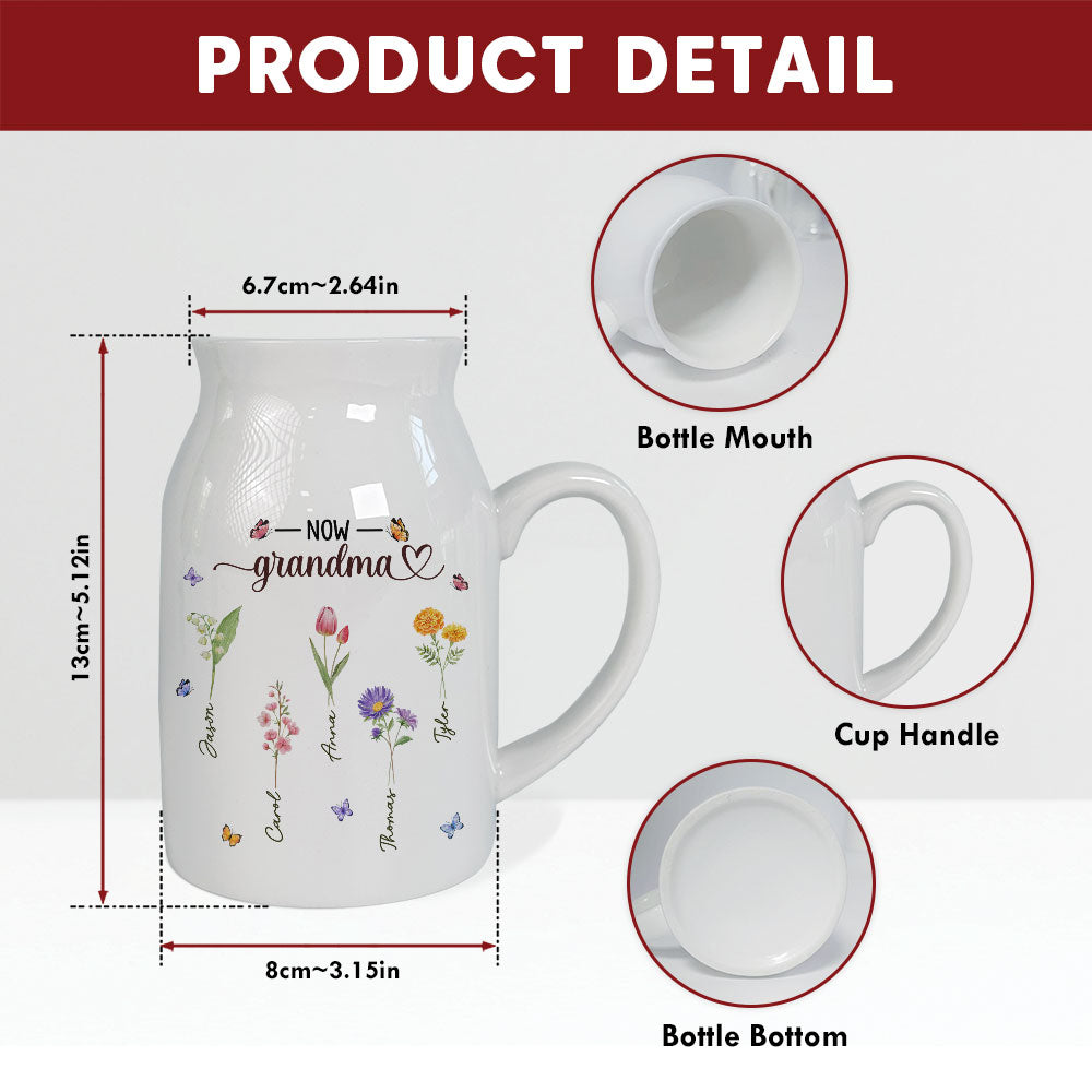 First Mom Now Grandma - Personalized Flower Vase