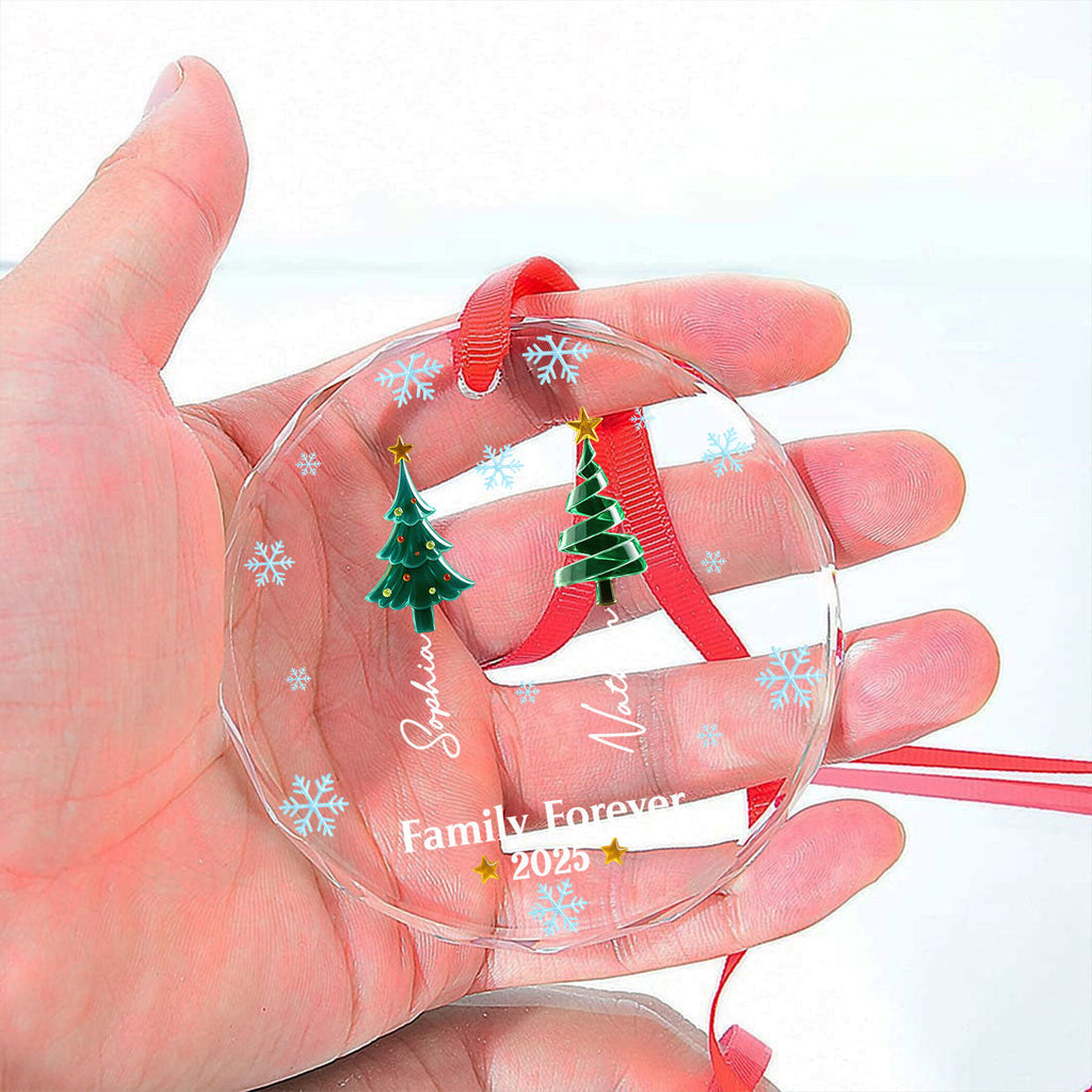 Custom Friendship Christmas Ornament, Best Friend Gift •  Frosty Friendship - Personalized Glass Ornament