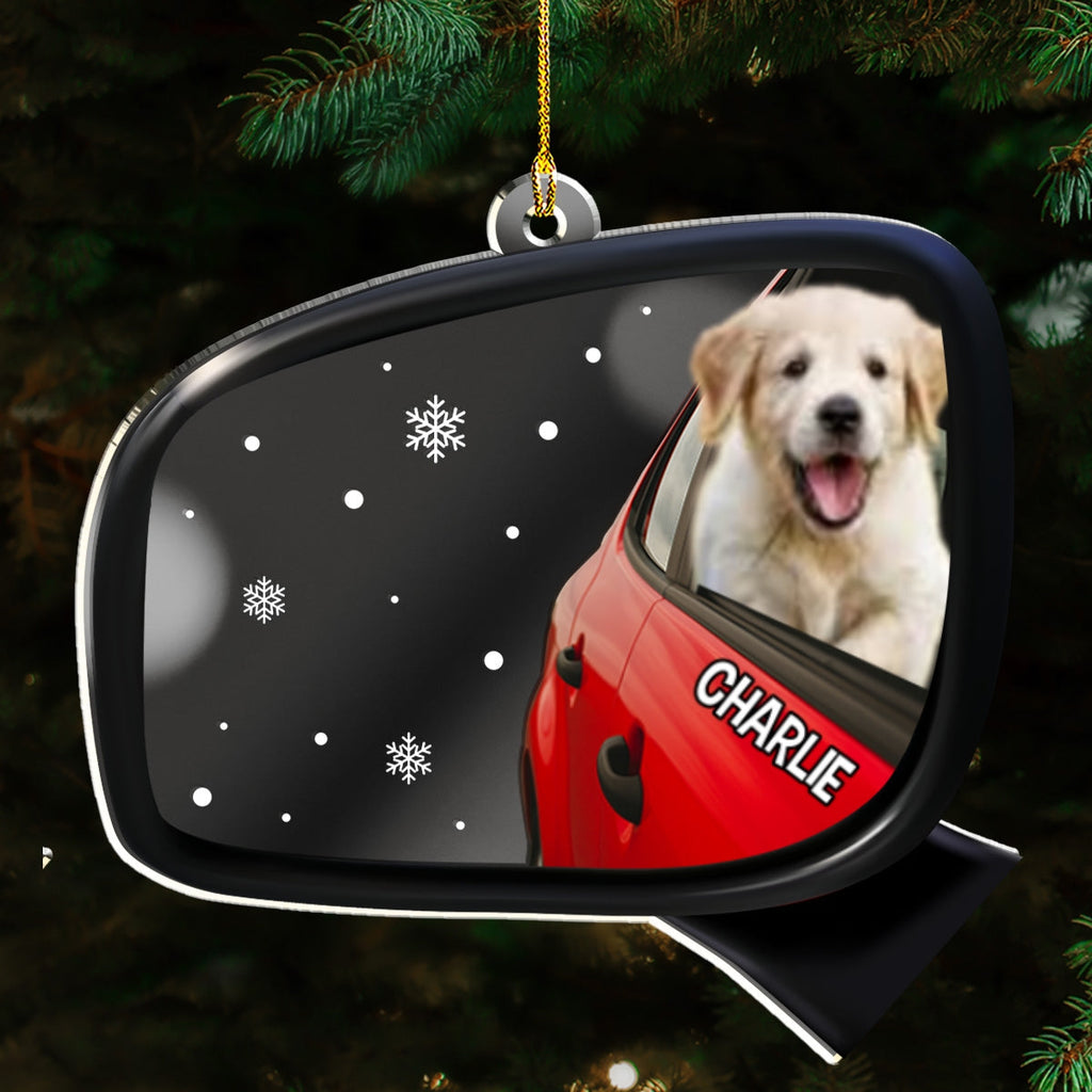 Custom Photo Keepsake Christmas Ornament • Head Out Window Photo - Personalized Mirrored Acrylic Ornament