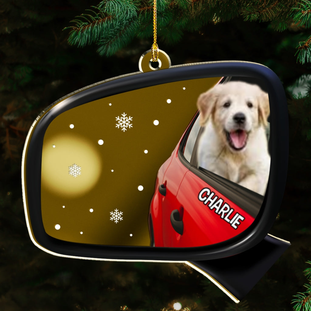 Custom Photo Keepsake Christmas Ornament • Head Out Window Photo - Personalized Mirrored Acrylic Ornament