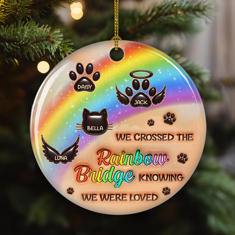 Custom Keepsake Christmas Ornament •  I Wish The Rainbow Bridge Had Visiting Hours - Personalized 3D Inflated Effect Ceramic Ornament