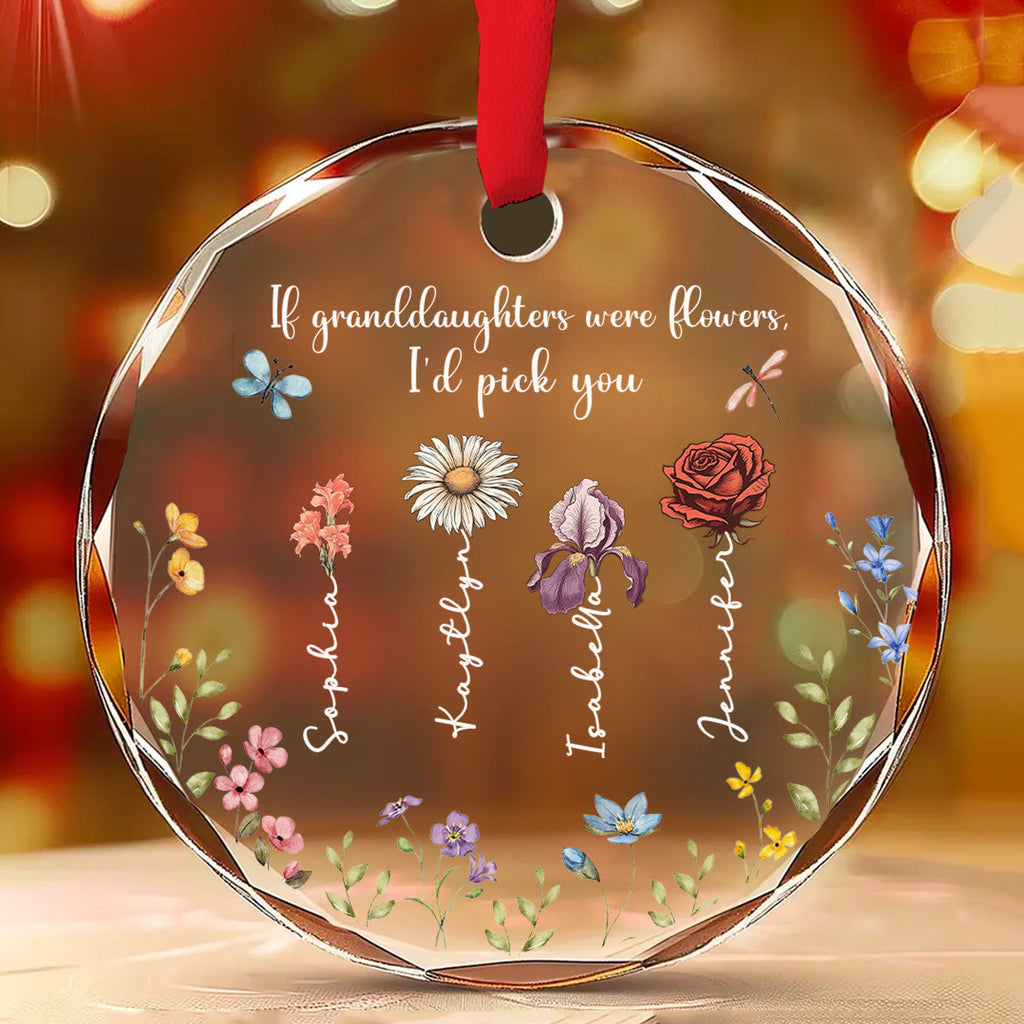 Custom Keepsake Christmas Ornament •  If Daughters Were Flowers - Personalized Glass Ornament