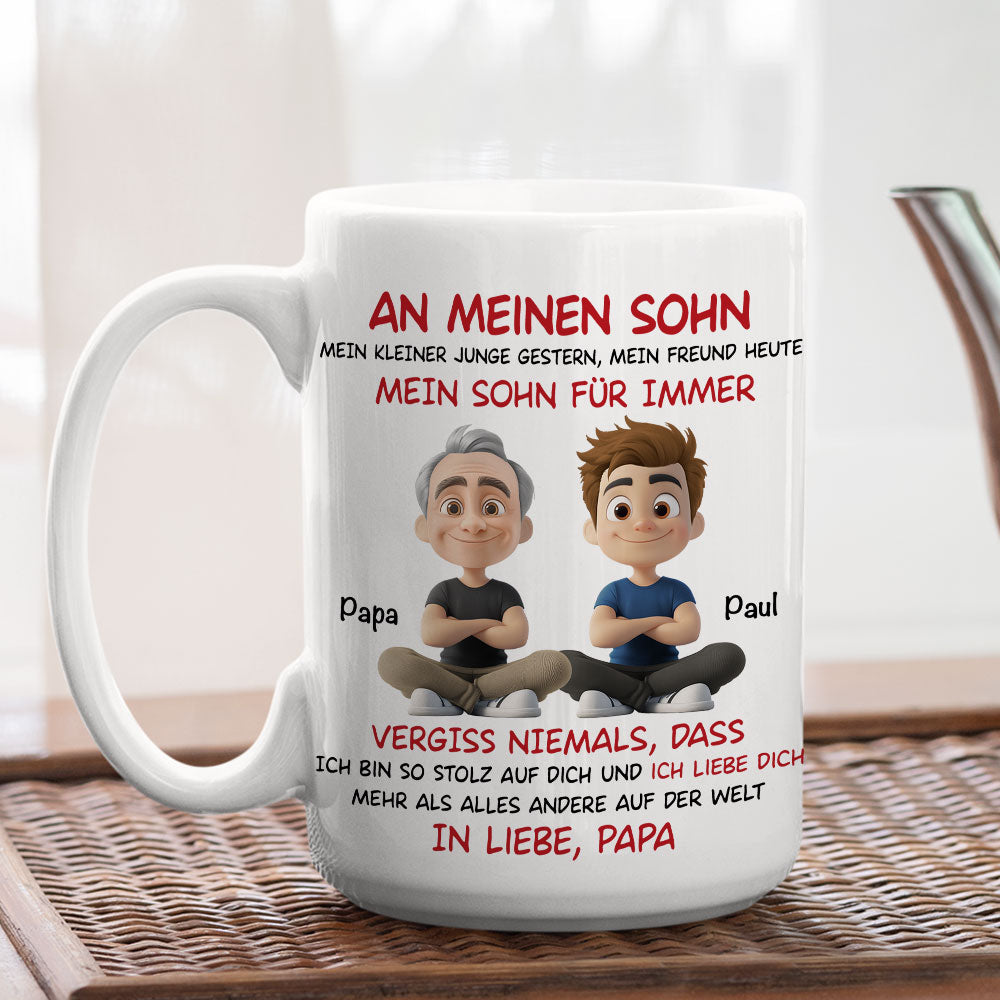 Custom Christmas & Birthday Gift for Son • Mein Sohn Für Immer - Personalisierte Tasse