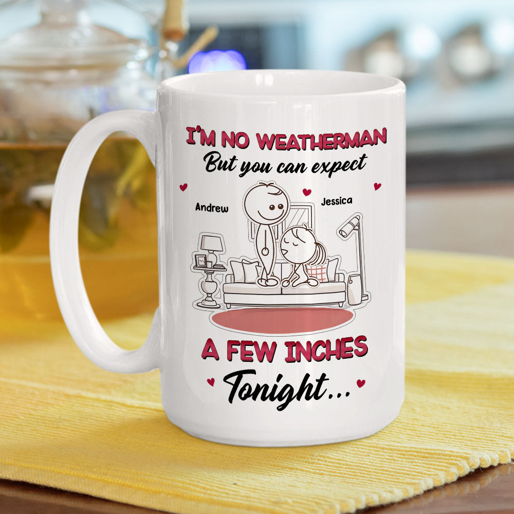 Custom Anniversary Keepsake Gifts For Couple • Forecast Shows Romance Tonight Ahead - Personalized Coffee Mug