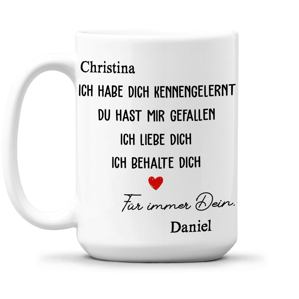 Custom Anniversary Keepsake Gifts For Couple • Ich Habe Dich Getroffen, Ich Mochte Dich – Personalisierte Kaffeetasse