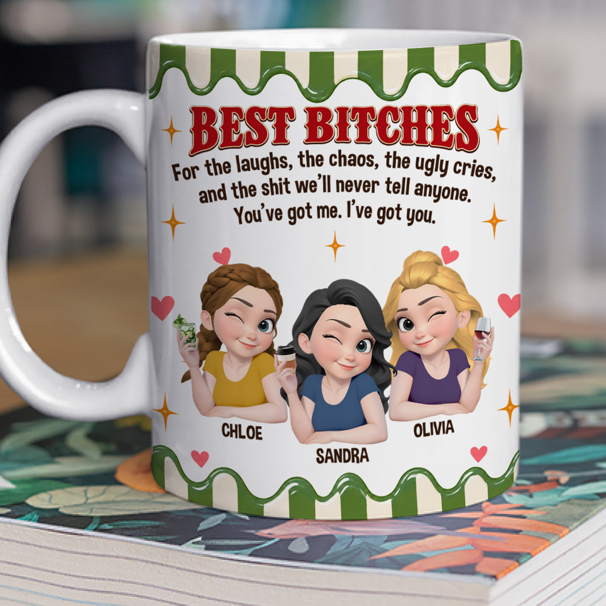 Custom Best Friend, Christmas & Birthday Friendship Keepsake Gift • For The Laughs We Shared - Personalize Coffee Mug