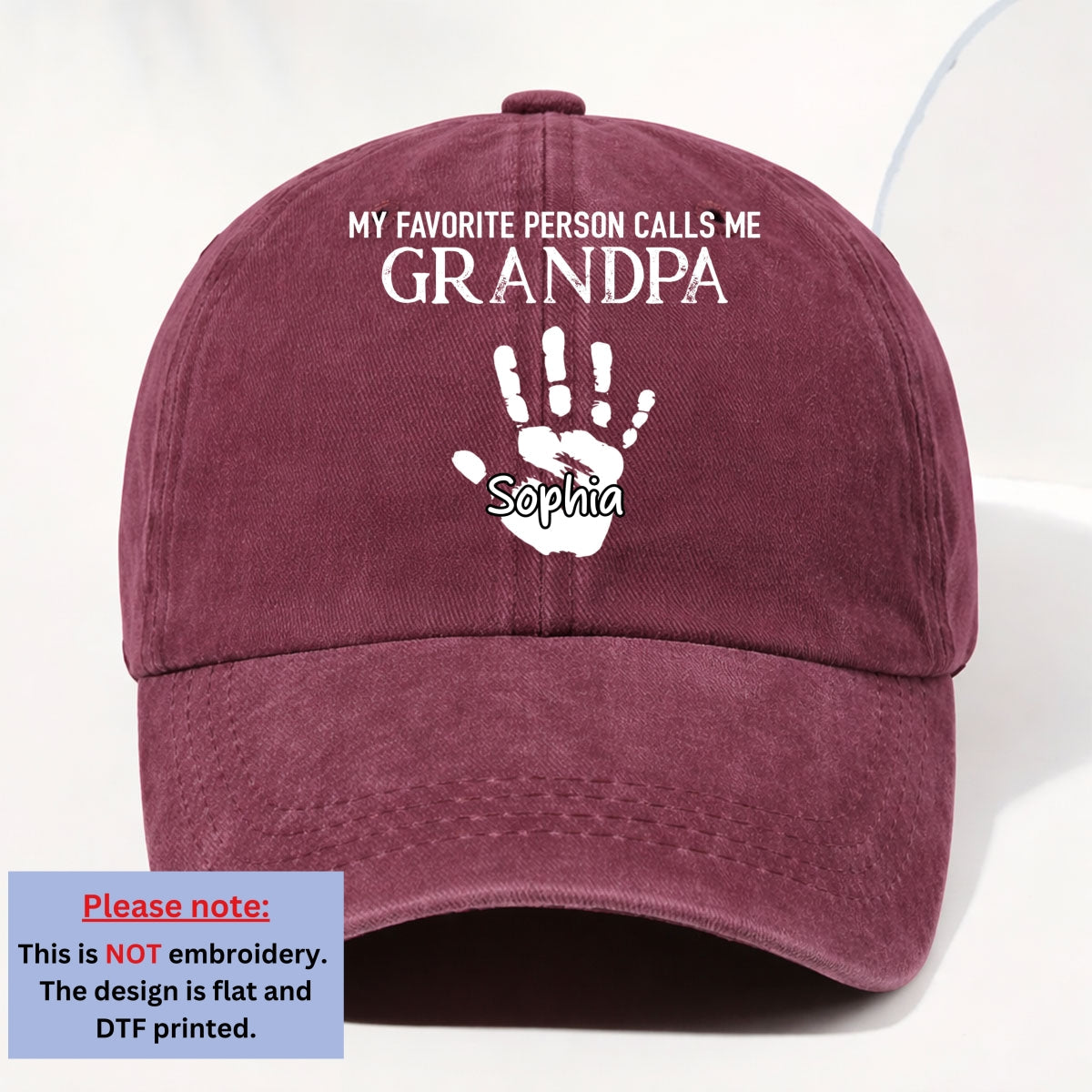 My Fav People Call Me Grandpa - Personalized Vintage Washed Denim Cap