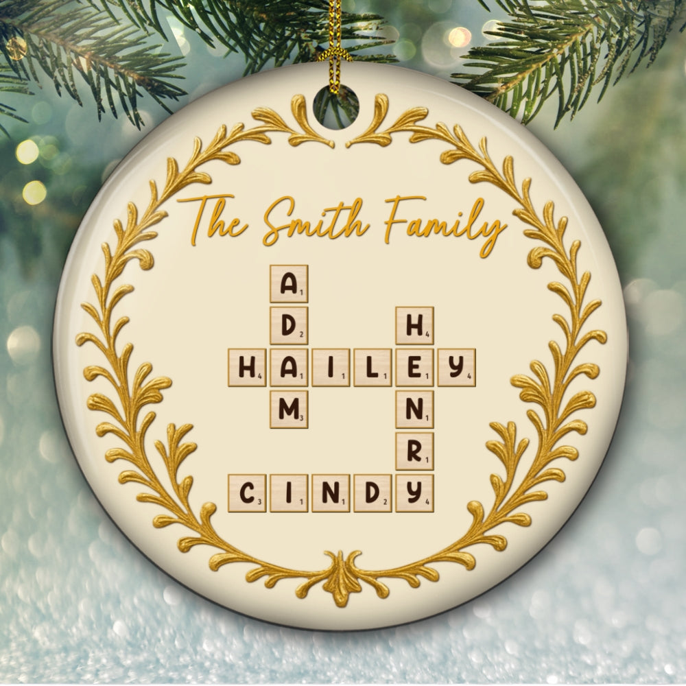 Custom Family Ornament, Christmas Gift for Family Members •  The Family - Personalized Ceramic Ornament