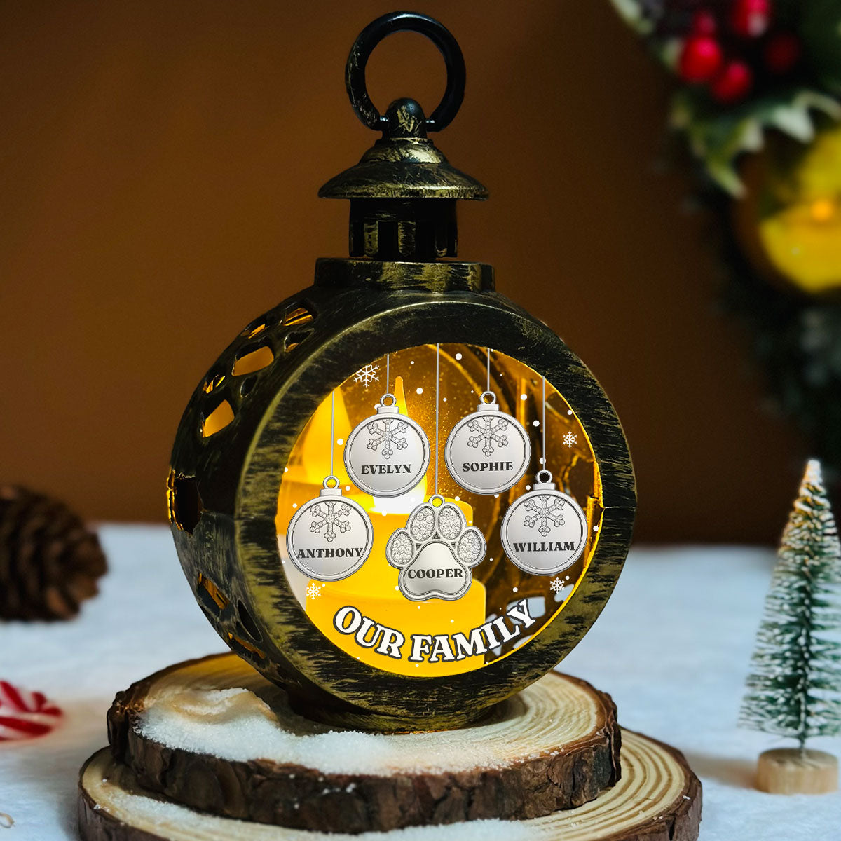 Custom Name Family Christmas Gifts, Holiday Decor • Family Greatest Christmas - Personalized Christmas Lantern