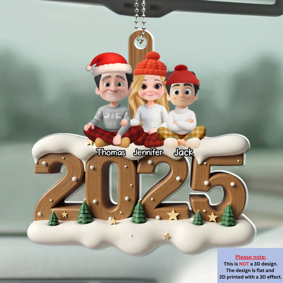 As A Family Onwards Extended Ver - Personalized 3D Effect Car Ornament