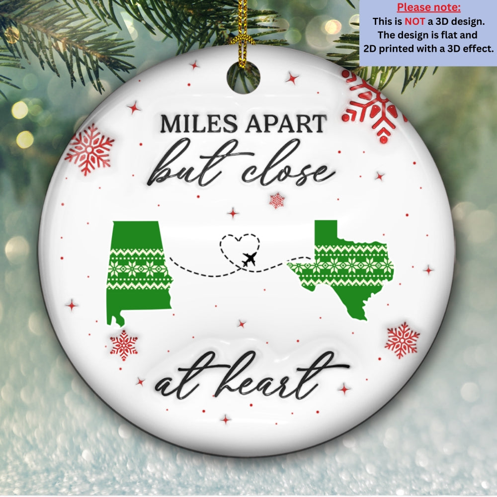 Custom Family Ornament, Christmas Gift for Family Members •  Home Is Where - Personalized 3D Inflated Effect Ceramic Ornament