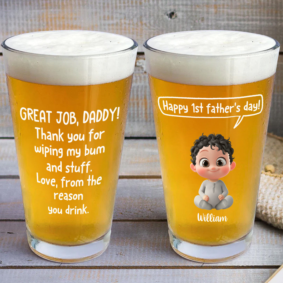 Great Job Daddy - Personalized Beer Glass