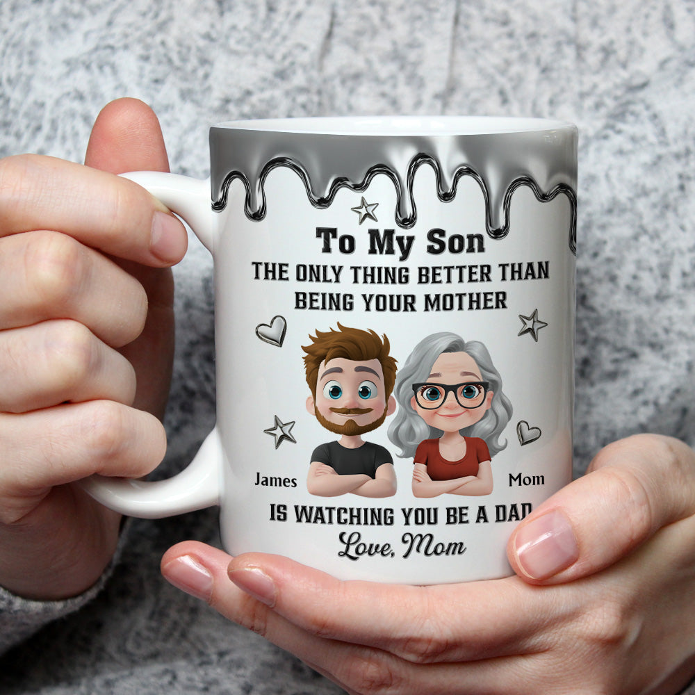 Custom Father's Day Gift For Son • Watching Son Be A Dad - Personalized Coffee Mug